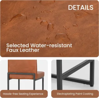 Set 2 Sgabelli Ufficio Pelle Marrone Metallo Nero