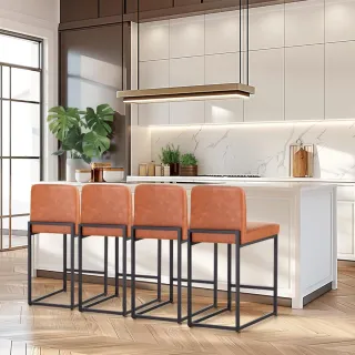 Set 2 Sgabelli Ufficio Pelle Marrone Metallo Nero