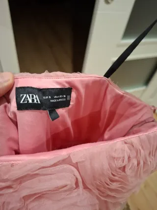 Vestido Zara Rosa Flores Tul