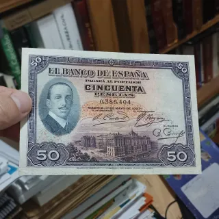 Billete 50 Pesetas Banco España 1927 Alfonso XIII