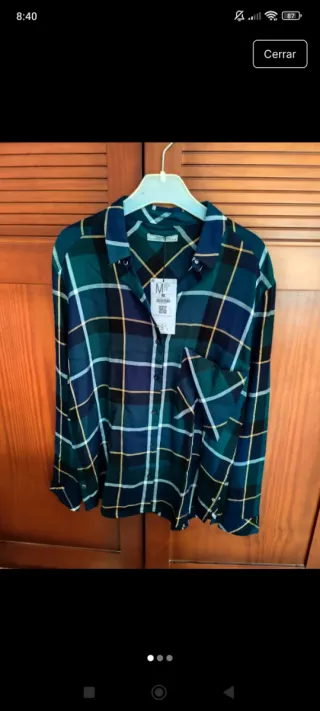 Camisa cuadros viscosa M