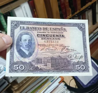 Billete 50 Pesetas Banco España 1927 Alfonso XIII