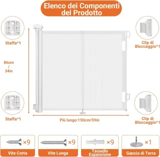 Cancelletto Bambini Scale Senza Foratura