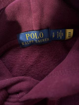 Sudadera Polo Granate Letras Azul Marino