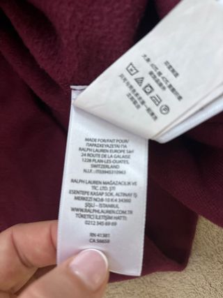 Sudadera Polo Granate Letras Azul Marino