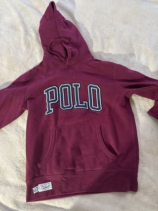 Sudadera Polo Granate Letras Azul Marino