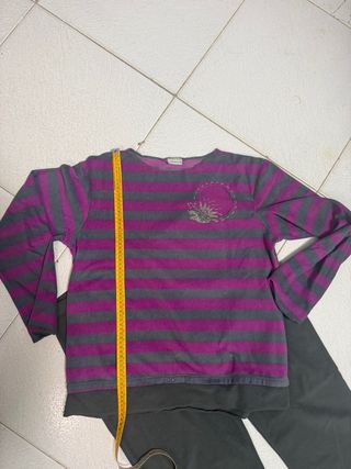 Pigiama donna OVS righe viola e grigio