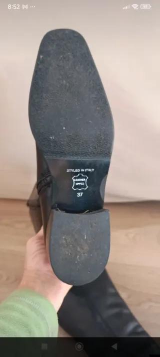 Stivali in vera pelle neri taglia 37