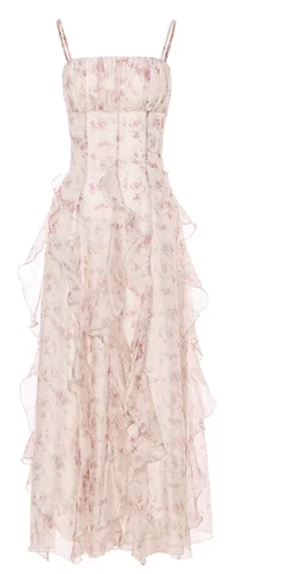 Vestido floral con volantes