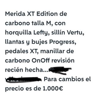 Bicicleta Merida Carbono