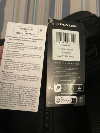 Paletero Dunlop Elite Negro