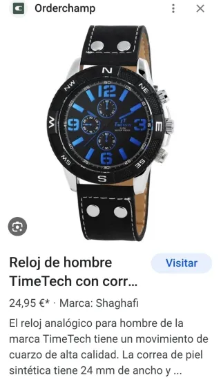 Reloj Timetech Hombre Negro y Azul