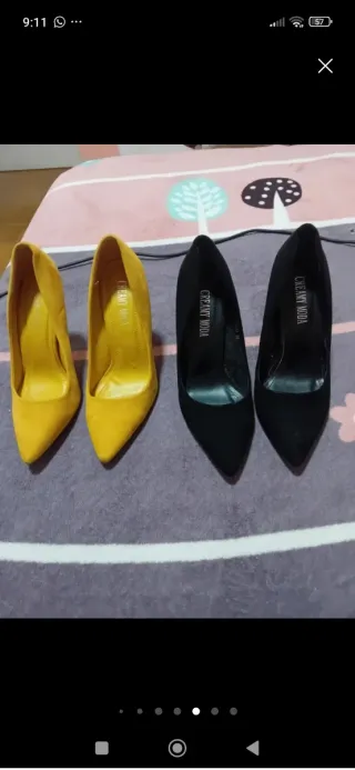 2 Pares Zapatos Tacón Talla 35