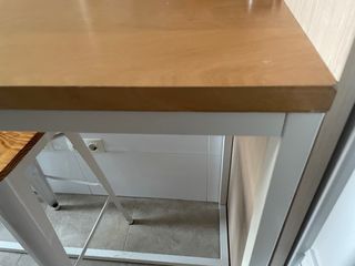 Mesa alta cocina madera y metal