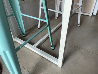 Mesa alta cocina madera y metal