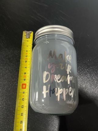 Bote de cristal decorado Make your dreams