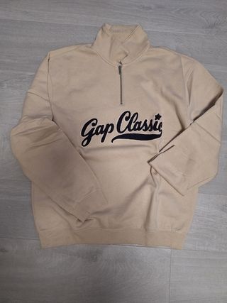 Sudadera Gap Beige Media Cremallera