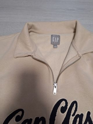 Sudadera Gap Beige Media Cremallera