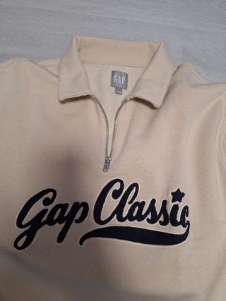 Sudadera Gap Beige Media Cremallera