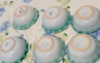 Set 8 ciotoline ceramica Faenza dipinte a mano