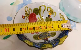 Set 8 ciotoline ceramica Faenza dipinte a mano