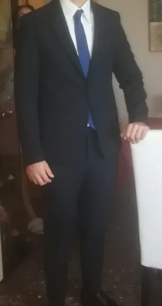 Traje Zara Azul Marino Talla 48 Poco Usado