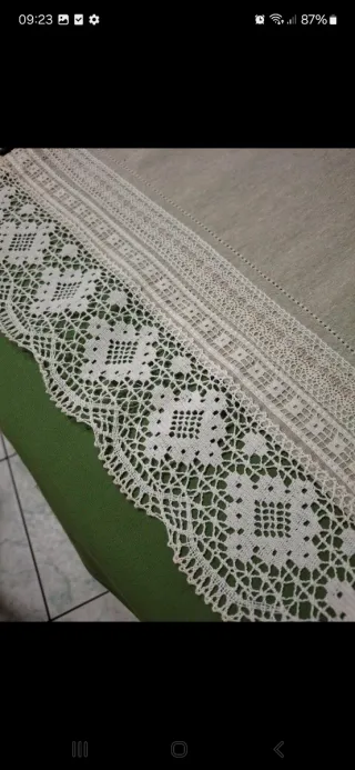 2 tendine artigianali in lino beige