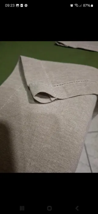 2 tendine artigianali in lino beige