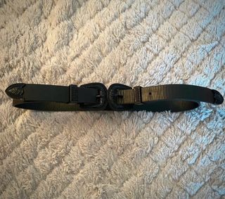 Cintura stile country nera con doppie fibbie