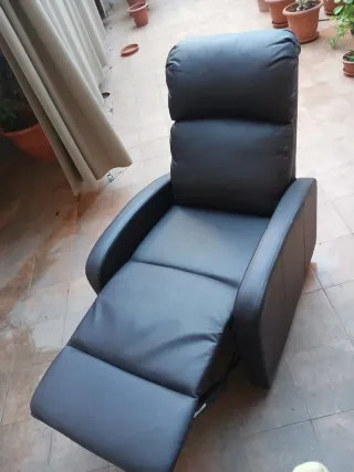 Butaca Relax Piel Sintética Negra