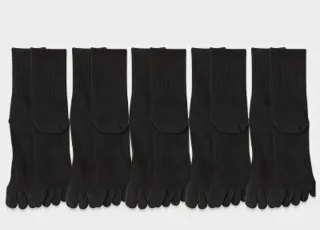 5 pares calcetines dedos separados negros. Nuevos.