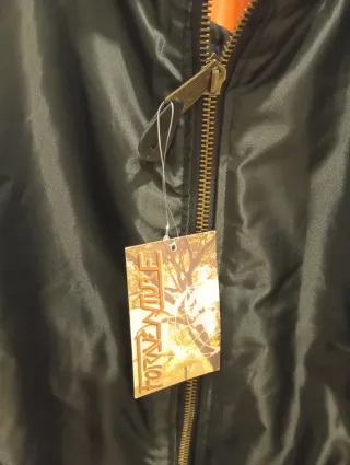 Chaqueta Bomber Negra Naranja talla M