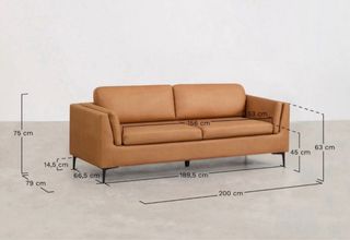 Sofá 2 plazas polipiel marrón (1 año de uso)