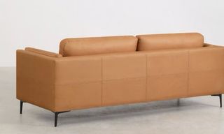 Sofá 2 plazas polipiel marrón (1 año de uso)