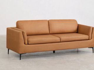 Sofá 2 plazas polipiel marrón (1 año de uso)