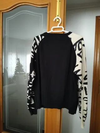 Jersey Desigual XXL Negro y Blanco