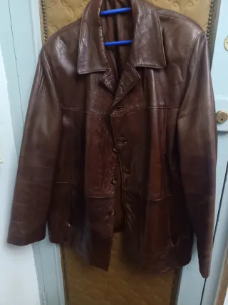 Chaqueta de cuero  genuino marrón