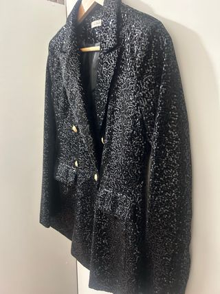 Blazer lentejuelas negro talla S