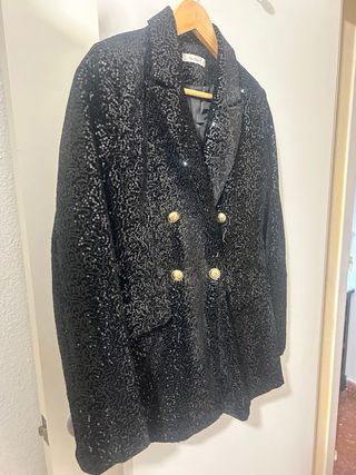 Blazer lentejuelas negro talla S