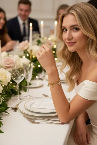 Pulsera Acero Dorada Sparkly Star