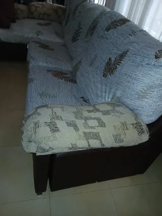 Sofá modular tela marrón y gris