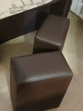 Sofá modular tela marrón y gris