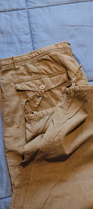 Pantalón H&M Lino Verde Oliva