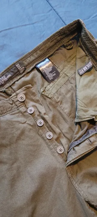 Pantalón H&M Lino Verde Oliva