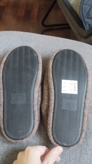 Pantofole OVS Feltro Marroni Tg 41 Unisex Nuove