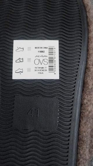 Pantofole OVS Feltro Marroni Tg 41 Unisex Nuove