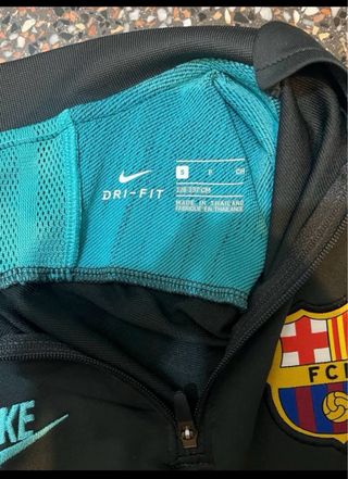Sudadera FC Barcelona Nike Negra y Turquesa