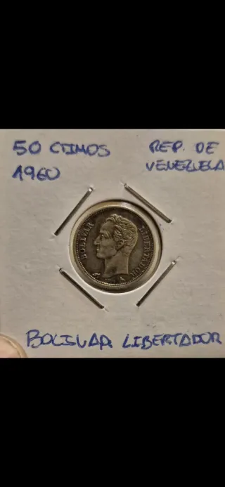 50 Céntimos Venezuela 1960 Plata