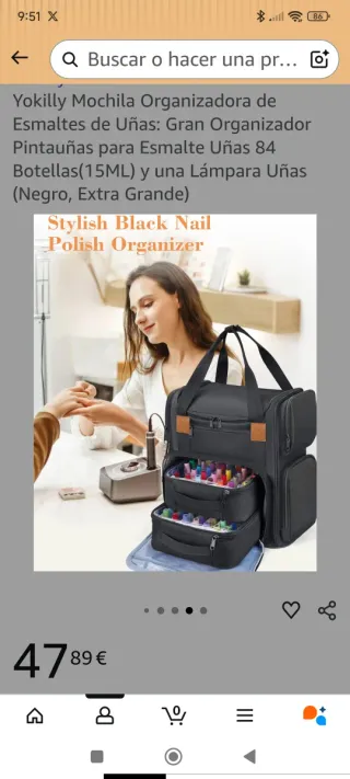 Mochila Organizadora Yokilly Esmaltes Uñas