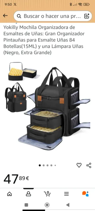 Mochila Organizadora Yokilly Esmaltes Uñas